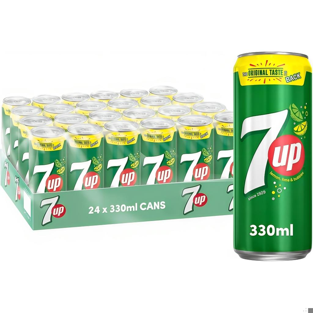 7up Carbonated Soft Drink Cans - (24x330ml)