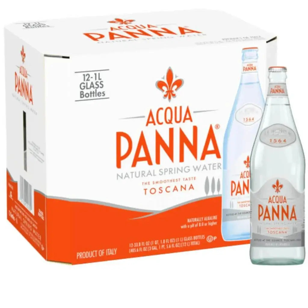 Acqua Panna Natural Mineral Water Glass Bottles - (12x1L)