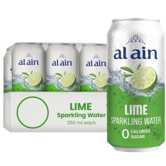 Al Ain Lime Sparkling Water Cans - (24x250ml)
