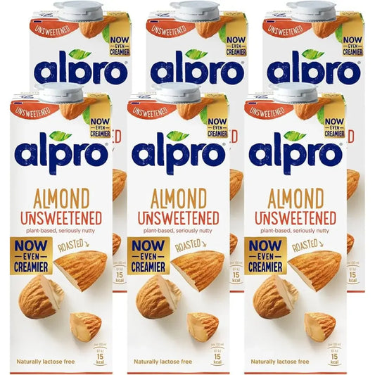 Alpro Almond Unsweetened Milk - (6x1L)