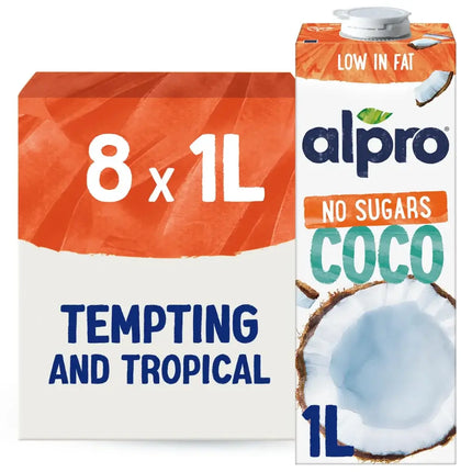 Alpro Coconut No Sugars Drink - (8x1L)