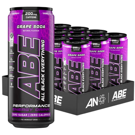 Applied Nutrition ABE Grape Soda Pre Workout Energy Cans - (12x330ml)