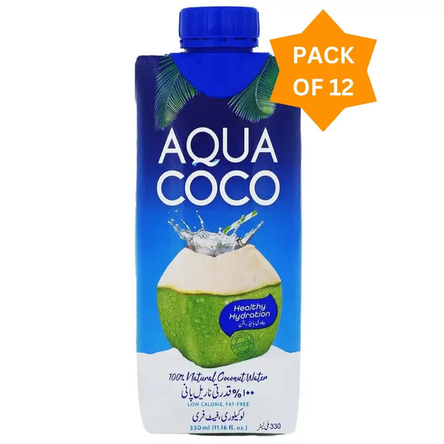 Aqua Coco Natural Coconut Water - (12x330ml)