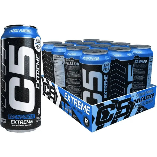 C5 Extreme Energy Flavour Pre-Workout Energy Drink Cans - (12x473ml)