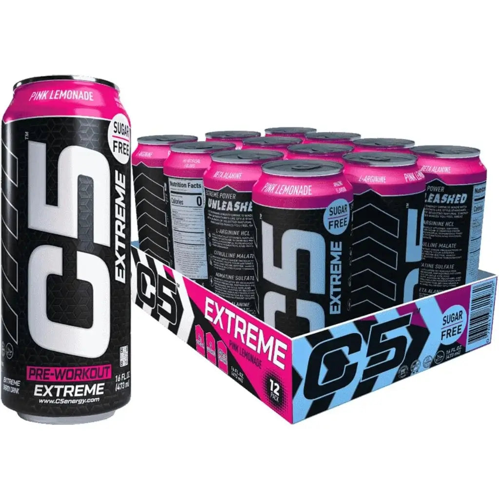 C5 Extreme Pink Lemonade Pre-Workout Energy Drink - (12x473ml)