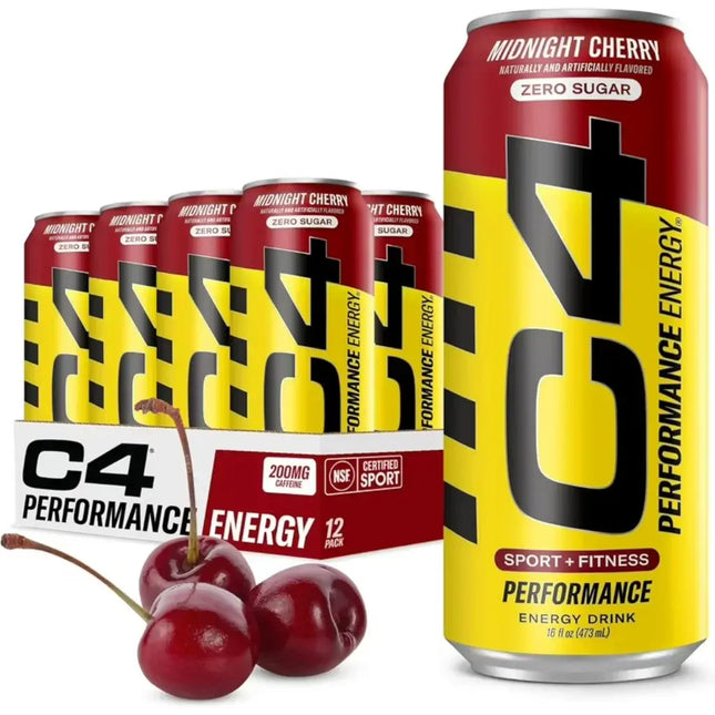 Cellucor C4 Midnight Cherry Sugar Free Energy Drink Cans - (12x473ml)