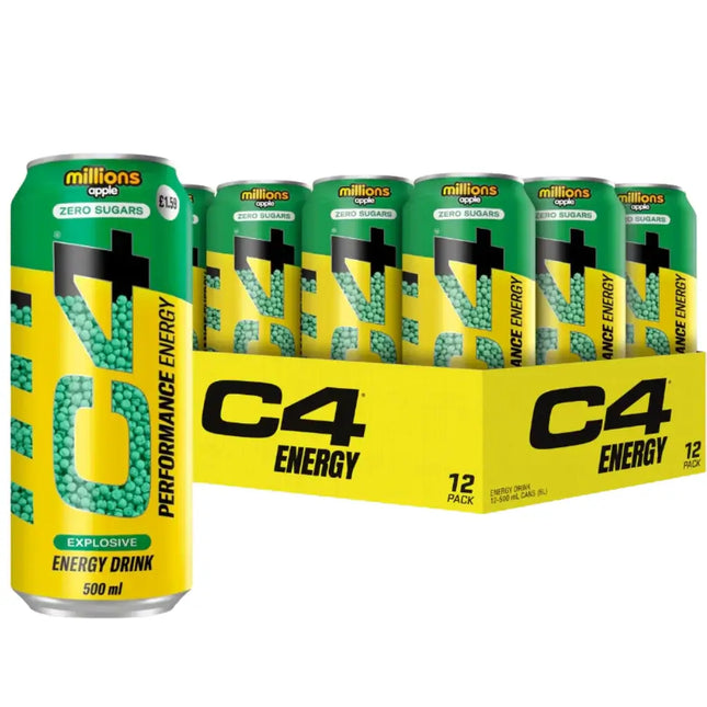Cellucor C4 Millions Apple Sugar Free Energy Drink Cans - (12x500ml)