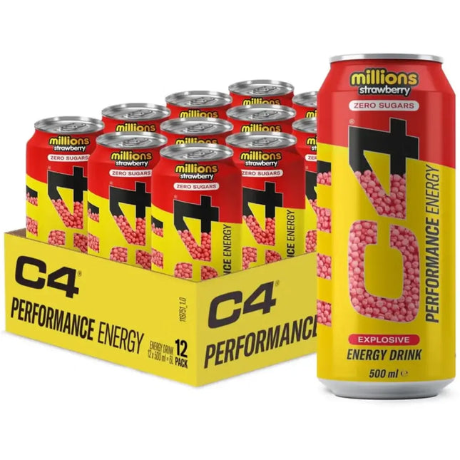 Cellucor C4 Millions Strawberry Sugar Free Energy Drink Cans - (12x500ml)