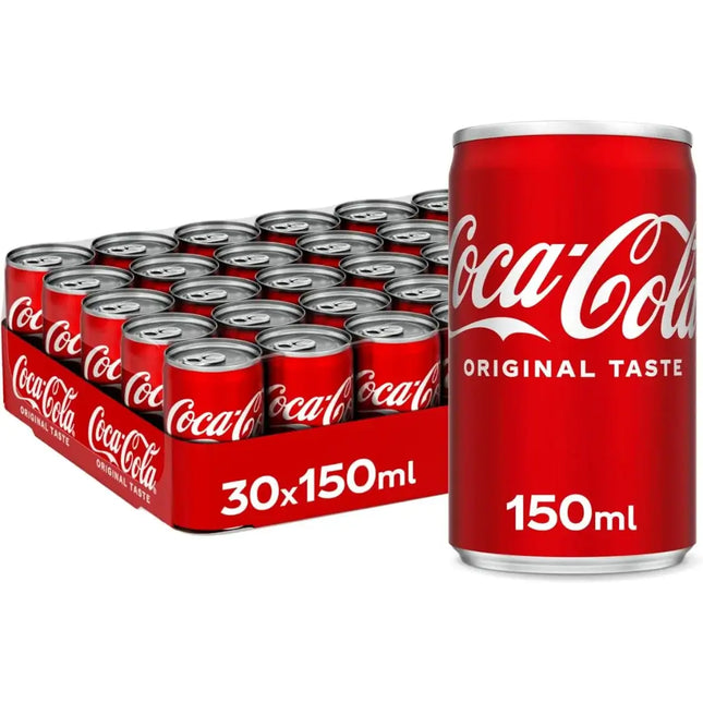 Coca Cola Original Taste Carbonated Soft Drink Cans - (30x150ml)