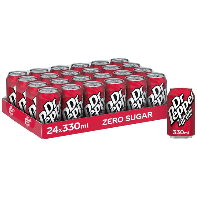 Dr Pepper Zero Soft Drink Cans - (24x330ml)