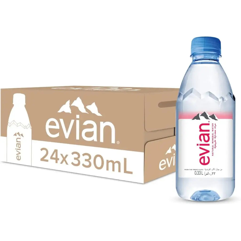 Buy Evian Natural Mineral Water - 24x330ml | EmiratesBulk