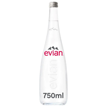 Evian Natural Mineral Glass Bottles - (12x750ml)
