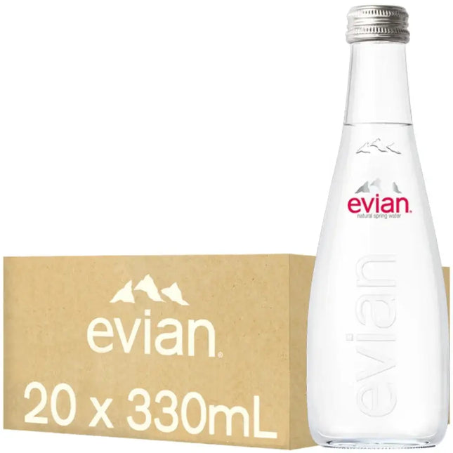 Evian Natural Mineral Glass Bottles - (20x330ml)