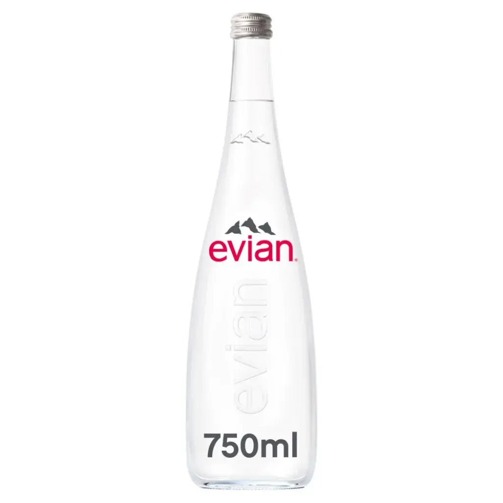 Evian Natural Mineral Glass Bottles - (12x750ml)