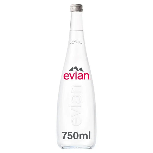 Evian Natural Mineral Glass Bottles - (12x750ml)