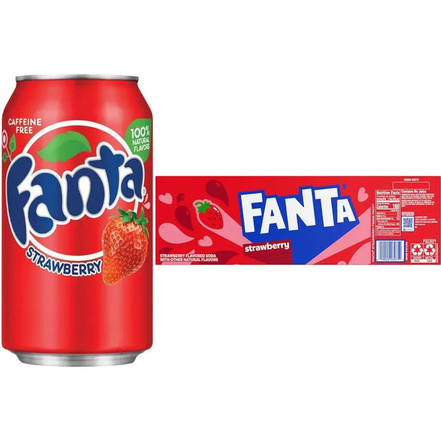 Fanta Strawberry Soft Drink Cans - (12x355ml)