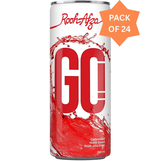 Hamdard Rooh Afza GO Cans - (24x250ml)