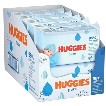 Huggies Pure Baby Wipes – (10 Packs x 72 Wipes, Total 720 Wipes)