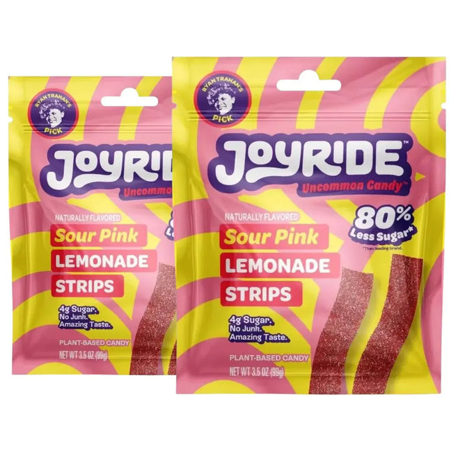 Joyride Sour Pink Lemonade Strips Candy - (2x99g)