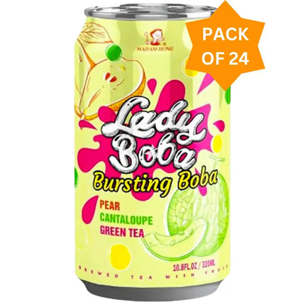 Madam Hong Lady Boba Bursting Boba Pear Cantaloupe Green Tea - (24x320ml)