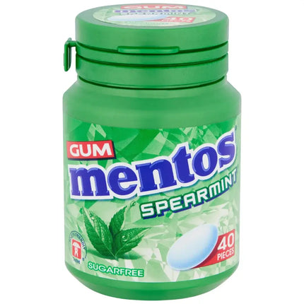 Mentos Gum Spearmint 40 Pieces Bottles - (6x56g)