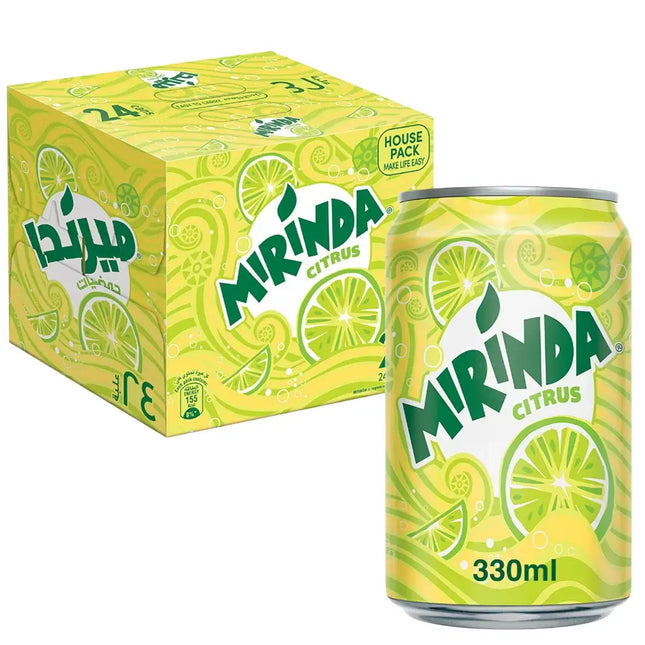 Mirinda Citrus Carbonated Soft Drink Cans (Saudi Arabia Import) - (24x330ml)
