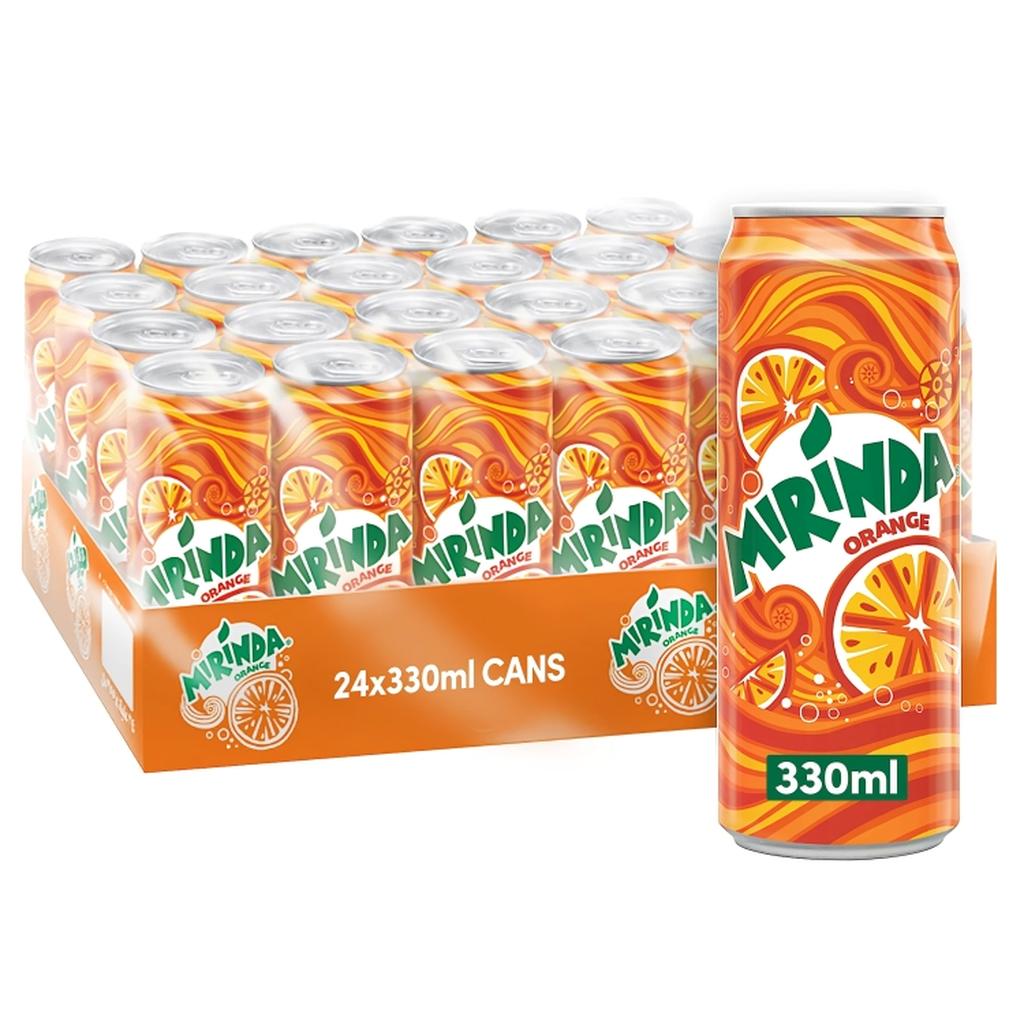 Buy Mirinda Orange Soft Drink Cans - (24x330ml) | EmiratesBulk