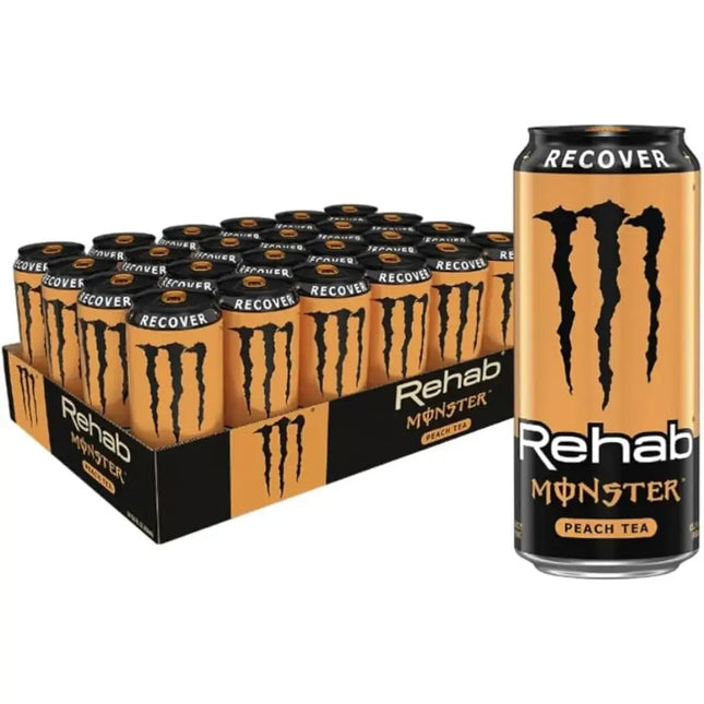 Monster Rehab Peach Tea Energy Drink Cans - (24x500ml)