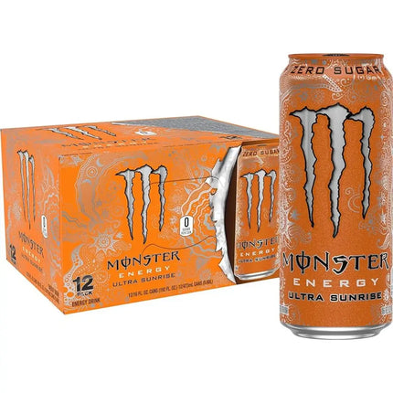 Monster Ultra Sunrise Zero Sugar Energy Drink Cans - (12x500ml)