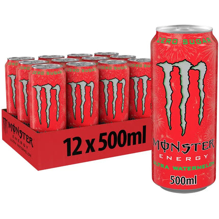 Monster Ultra Watermelon Zero Sugar Energy Drink Cans - (12x500ml)