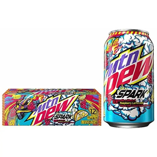 Mountain Dew Spark Raspberry Lemonade Soft Drink Cans - (12x355ml)