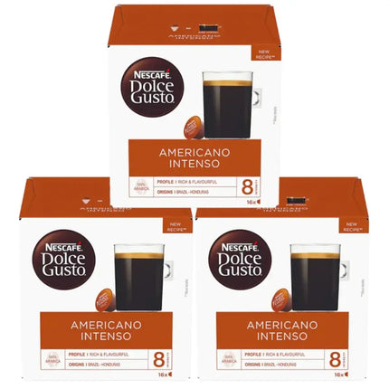 Nescafé Dolce Gusto Americano Intenso Coffee Capsules - (3 Packs x 16 Pods)