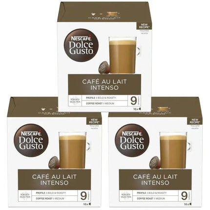 Nescafé Dolce Gusto Café au Lait Intenso Coffee Capsules - (3 Packs x 16 Pods)