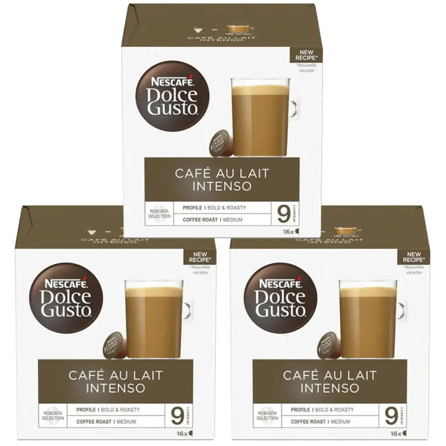Nescafé Dolce Gusto Café au Lait Intenso Coffee Capsules - (3 Packs x 16 Pods)