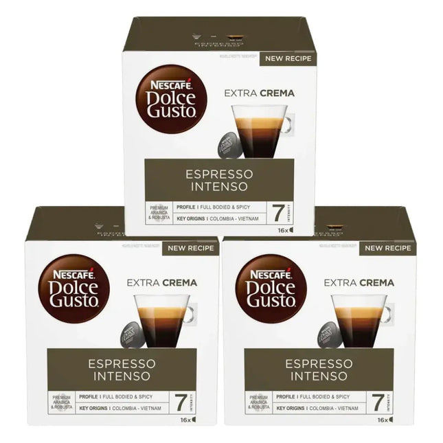 Nescafé Dolce Gusto Espresso Intenso Coffee Capsules - (3 Packs x 16 Pods)