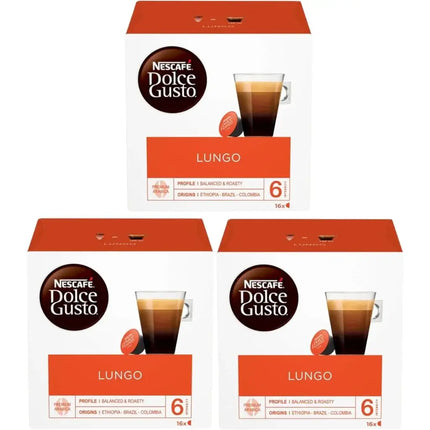Nescafé Dolce Gusto Lungo Coffee Pods - (3 Packs x 16 Capsules)