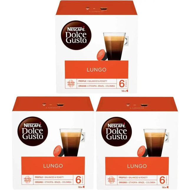 Nescafé Dolce Gusto Lungo Coffee Pods - (3 Packs x 16 Capsules)