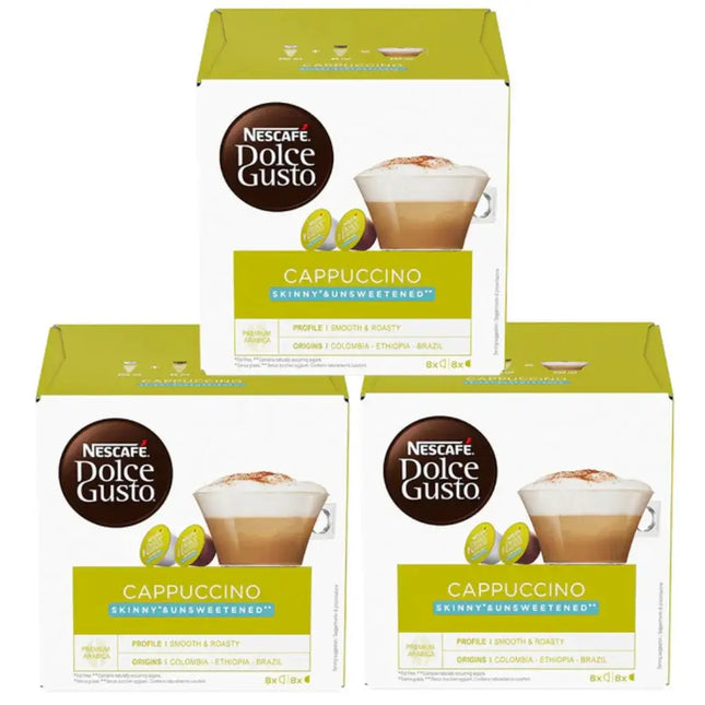 Nescafé Dolce Gusto Skinny Cappuccino Coffee Capsules - (3 Packs x 16 Pods)