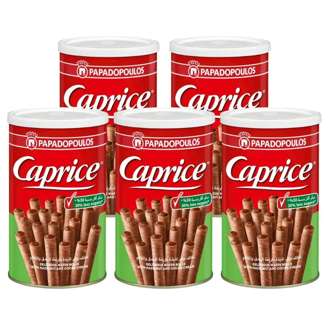 Papadopoulos Caprice Classic Wafer Rolls (30% Less Sugar) - (5x115g)