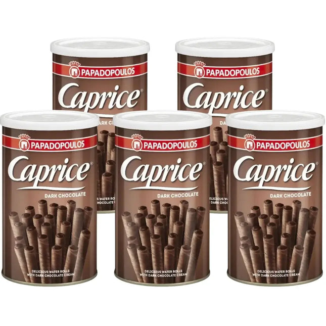 Papadopoulos Caprice Dark Chocolate Wafer Rolls - (5x115g)