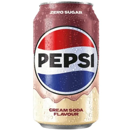 Pepsi Cream Soda Zero Sugar Soft Drink Cans - (24x330ml)