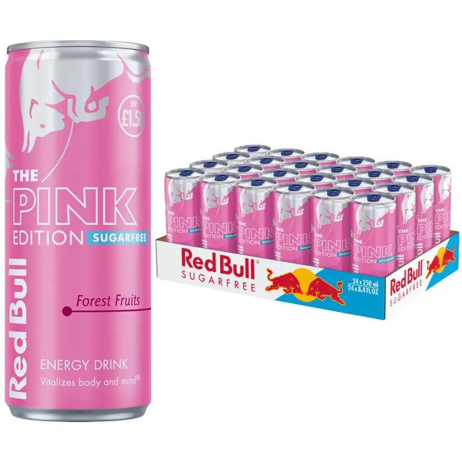Red Bull The Pink Edition Forest Fruits Sugar Free Energy Drink Cans - (24x250ml)