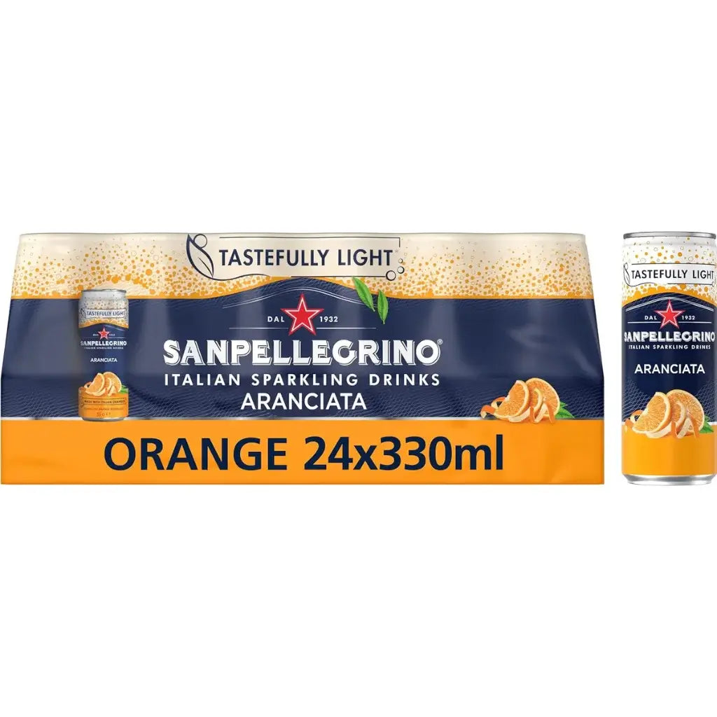 San Pellegrino Aranciata Orange Sparkling Juice Cans - (24x330ml)