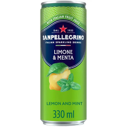 San Pellegrino Lemon & Mint Sparkling Juice Cans - (24x330ml)