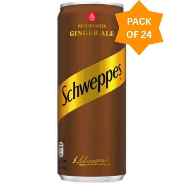 Schweppes GingerAle Carbonated Soft Drink Cans - (24x300ml)