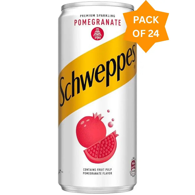Schweppes Sparkling Pomegranate with Fruit Pulp Drink - (24x300ml)