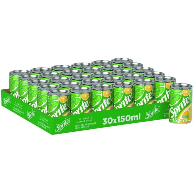 Sprite Regular Lemon Lime Carbonated Soft Drink Cans - (30x150ml)