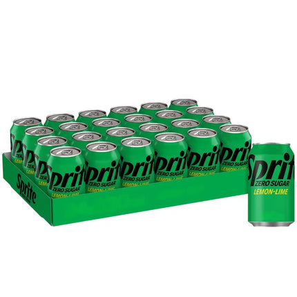 Sprite Zero Calories Carbonated Soft Drink Cans - (24x300ml)