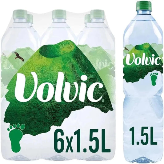 Volvic Natural Mineral Water Bottles - (6x1.5L)