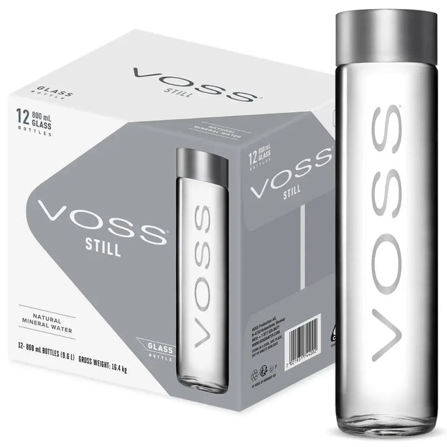 Voss Still Water Glass Bottles - (12x800ml)